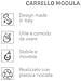 Carrello Portaoggetti Multiuso Ghiaccio 4 Ruote 3 Cassetti Estraibili 41.5x29x75cm - Foto miniatura 2