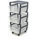 Carrello Portaoggetti Multiuso Ghiaccio 4 Ruote 3 Cassetti Estraibili 41.5x29x75cm - Foto miniatura 1