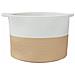 Cesto Per Biancheria Beige E Bianco 55x36 Cm In Cotone - Foto miniatura 3