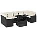 Set Divani da Giardino con Cuscini 8 pz Nero in Polyrattan - Foto miniatura 1