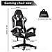 Sedia Gaming, Sedia Girevole Ergonomica, Pu Poltrona Racing Nero E Bianco - Foto miniatura 5