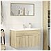 Mobile Lavabo Bagno Rovere Sonoma 90x38,5x46 Cm Multistrato - Foto miniatura 3