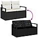 Set Divano da Giardino a 9 Pezzi con Cuscini Nero Polyrattan, Divano da Giardino a 2 Posti con Ripostiglio e Cuscini Nero Polyrattan - Foto miniatura 9