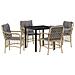 Set da Pranzo per Giardino con cuscino 5 pcs Beige Poly Rattan - Foto miniatura 1