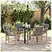 Set da Pranzo per Giardino con cuscino 5 pcs Beige Poly Rattan - Foto miniatura 2