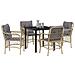 Set da Pranzo per Giardino con cuscino 5 pcs Beige Poly Rattan - Foto miniatura 3