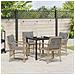 Set da Pranzo per Giardino con cuscino 5 pcs Beige Poly Rattan - Foto miniatura 4