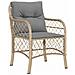 Set da Pranzo per Giardino con cuscino 5 pcs Beige Poly Rattan - Foto miniatura 6