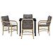 Set da Pranzo per Giardino con cuscino 5 pcs Beige Poly Rattan - Foto miniatura 7