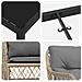 Set da Pranzo per Giardino con cuscino 5 pcs Beige Poly Rattan - Foto miniatura 9