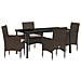 Set da Pranzo per Giardino 5 pcs Marrone Poly Rattan - Foto miniatura 1