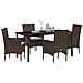 Set da Pranzo per Giardino 5 pcs Marrone Poly Rattan - Foto miniatura 3