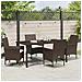 Set da Pranzo per Giardino 5 pcs Marrone Poly Rattan - Foto miniatura 4