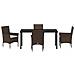 Set da Pranzo per Giardino 5 pcs Marrone Poly Rattan - Foto miniatura 7