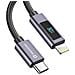 Cavo 3a Ricarica E Sincronizzazione Usb-c A Lightning 30w 1m Con Schermo Led, Nero - Foto miniatura 1