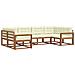Set di divani da esterno con cuscino 6 pcs Naturale e Crema - Foto miniatura 1