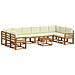 Set di divani da esterno con cuscino 11 pcs Naturale e Crema - Foto miniatura 1