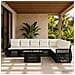 Set Divano da Giardino 8 pz Nero e Bianco Crema polyrattan - Foto miniatura 6