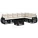 Set Divano da Giardino 8 pz Nero e Bianco Crema polyrattan - Foto miniatura 1