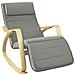 Sedia A Dondolo Poltrona Relax Reclinabile Chaise Longue Grigio Fst16-dg - Foto miniatura 2