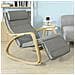 Sedia A Dondolo Poltrona Relax Reclinabile Chaise Longue Grigio Fst16-dg - Foto miniatura 1