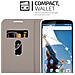 Custodia Compatibile Con Lenovo Google Nexus 6 / 6x In Grigio Chiaro Marrone - Coperchio Protettiva Con Chiusura Magnetica, Funzione Stand E Tasca Per Le Carte - Foto miniatura 9