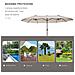 Ombrellone Da Giardino Impermeabile E Anti-uv Beige Dimensioni 460x270x240 Cm - Foto miniatura 3