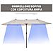Ombrellone Da Giardino Impermeabile E Anti-uv Beige Dimensioni 460x270x240 Cm - Foto miniatura 6