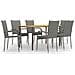 Set Mobili da Pranzo Giardino 7 pz in Polyrattan Grigio - Foto miniatura 1