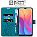 Custodia Compatibile Con Xiaomi Redmi 8a In Blu Fiore - Coperchio Protettivo In Design Floreale Con Chiusura Magnetica, Funzione Stand E Slot Per Carte - Foto miniatura 3