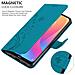 Custodia Compatibile Con Xiaomi Redmi 8a In Blu Fiore - Coperchio Protettivo In Design Floreale Con Chiusura Magnetica, Funzione Stand E Slot Per Carte - Foto miniatura 5