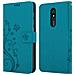 Custodia Compatibile Con Xiaomi Redmi 8a In Blu Fiore - Coperchio Protettivo In Design Floreale Con Chiusura Magnetica, Funzione Stand E Slot Per Carte - Foto miniatura 8