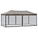 Tenda Per Feste Pieghevole Con Pareti Laterali Tortora 3x6 M - Foto miniatura 5