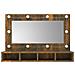 Mobile A Specchio Con Led Rovere Fumo 90x31,5x62 Cm - Foto miniatura 2