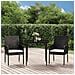 Set Da Pranzo Da Giardino 3 Pz Con Cuscini Nero In Polyrattan - Foto miniatura 1