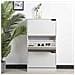 Scarpiera 3 Ante Ripiani Doppia Profondita Legno Mdf 63x24x115 Bianco Frassinato - Foto miniatura 2