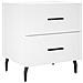 Comodino Bianco 40x35x47,5 Cm In Legno Multistrato - Foto miniatura 2