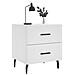 Comodino Bianco 40x35x47,5 Cm In Legno Multistrato - Foto miniatura 3