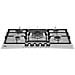 Piano Cottura Gas Practiclean HIAW75224SXE  5 Fuochi Gas 75 Cm 4 Bruciatori / 1 Wok  Inox - Foto miniatura 2