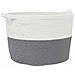 Cesto Per Biancheria Grigio E Bianco 60x36 Cm In Cotone - Foto miniatura 1