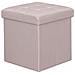 Pouf Contenitore Cubo Baule Quadrato 38x38 Cm Rivestito In Ecopelle - Pink - Foto miniatura 1
