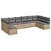 Set Divano Da Giardino 10 Pz Con Cuscini Beige In Polyrattan - Foto miniatura 1
