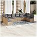 Set Divano Da Giardino 10 Pz Con Cuscini Beige In Polyrattan - Foto miniatura 3
