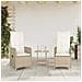Sedie da Giardino Reclinabili 2pz con Tavolino Polyrattan Beige - Foto miniatura 5