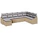 Set da Pranzo da Giardino 8 Pezzi con Cuscini Beige Polyrattan - Foto miniatura 1