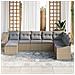 Set da Pranzo da Giardino 8 Pezzi con Cuscini Beige Polyrattan - Foto miniatura 3