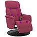 Poltrona Reclinante Massaggiante Poggiapiedi Rosso Vino Velluto - Foto miniatura 1