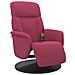 Poltrona Reclinante Massaggiante Poggiapiedi Rosso Vino Velluto - Foto miniatura 3