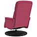 Poltrona Reclinante Massaggiante Poggiapiedi Rosso Vino Velluto - Foto miniatura 6