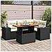 Set Divani da Giardino 5 pz con Cuscini in Polyrattan Nero - Foto miniatura 2